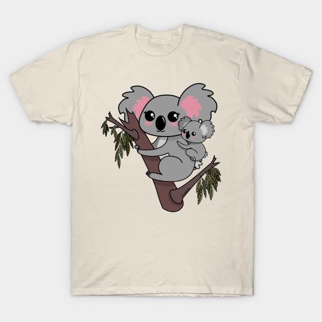 Kawaii koalas mother and baby T-Shirt by Pendientera